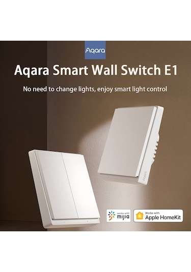 Geeroyoo Aqara E1 Zigbee 3.0 Akıllı Duvar Anahtarı - Tek Ateş Tek Tuş, Uzak Kumanda, Ev Otomasyonu, Kolay Kurulum