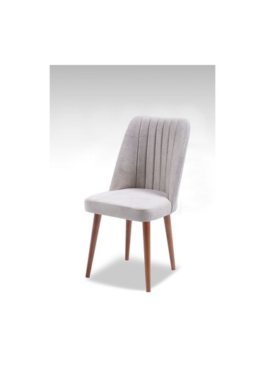 Polo Sandalye - Jerika Krem - Ahşap Ceviz Ayak 4 Adet - Salon Sandalyesi / Mutfak Sandalyesi Krem