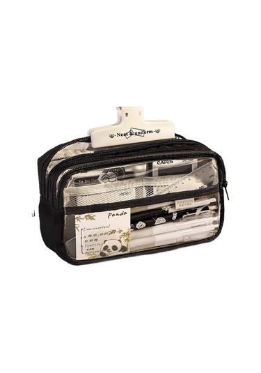 Şeffaf Kalem Çantası Öğrenci Kalem Kutusu Kalem Kutusu Erkek Ve Kız Oyuncakları Pa7o3r Beyaz - Siyah