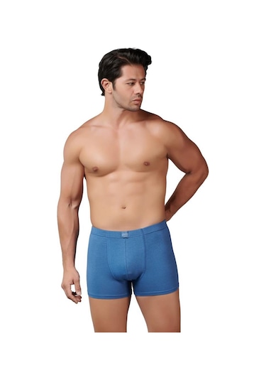 6 Adet Gümüş Erkek Modal Elastan Boxer 7009 Mavi