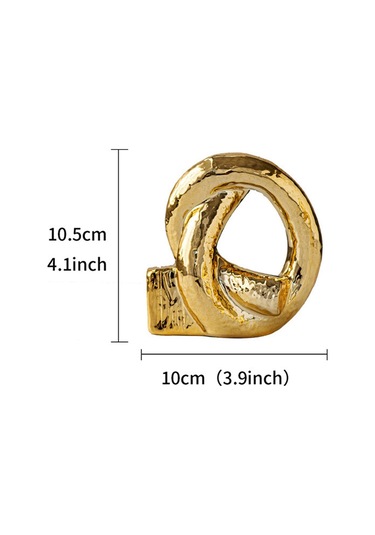 Homyl Düğüm Heykeli Dekor Tatil Hediye Masaüstü Altın