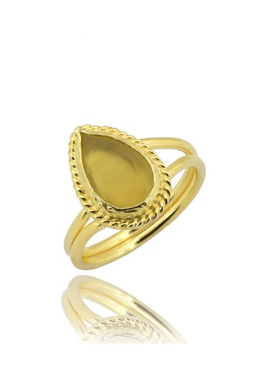 Beyisa Güneş Taşı Serisi Sarma Damla Kesim Renkli Oniks 22 Ayar Altın Kaplama Kadın Üçlü Set 925 Ayar Gümüş Zincirli