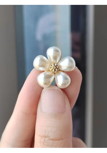 Olfil Broş-mini Çiçek İnci Minimalizm Stil 287942182 Altın Rengi