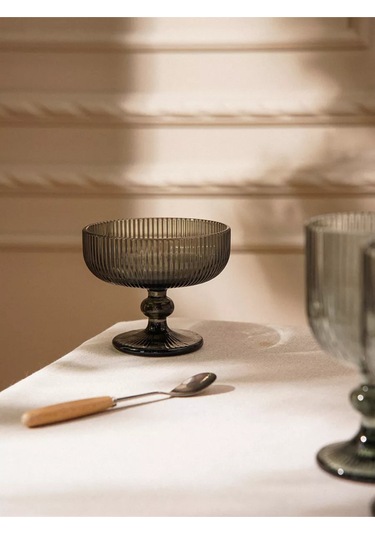 Sl Home Modern Ayaklı Cam Kreme Lüks 300 Ml, Grafit 239405392