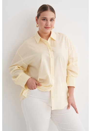 Basic Pamuk Gömlek-6217 Sarı