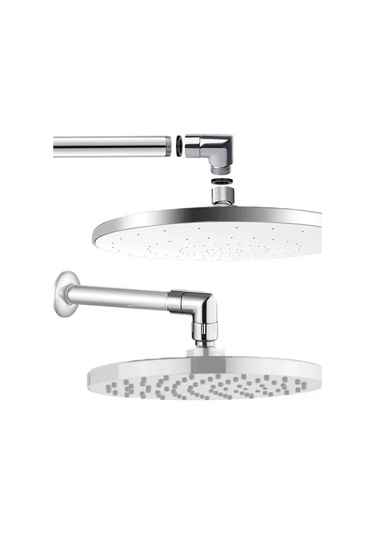 Kangvka Banyo Duşu Kolu Açısı Değiştirici 90 Derece Bakır Adaptörü - G 1/2" Bağlantı, 360 Döner, Basıncı/kanatmayı Engellemez, Araçsız Kurulum