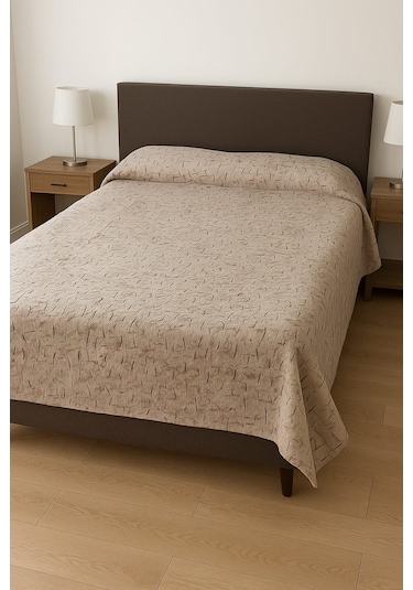 Yünteks Kahve Tek Kişilik Polar , Vizon Battaniye , Yatak Örtüsü