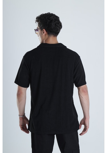 Cocopelli Erkek Siyah T-shirt Dokuma Kumaş Coc1158 Siyah