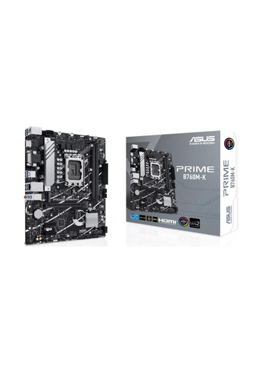 Asus Prıme B760m-k Ddr5 8000mhz 1xvga 1xhdmı 2xm.2 Usb 3.2 Matx 1700p 12. / 13. Ve 14. Nesil İşlemci Uyumlu
