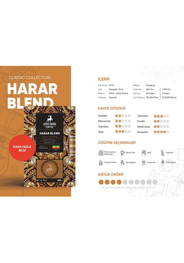 Addis Ababa Etiyopya Aromalı Deneme Seti Filtre Kahve 3 x 250 G