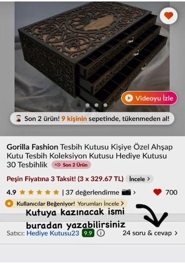 Tesbih Kutusu Kişiye Özel Ahşap Kutu Tespih Koleksiyon Kutusu Hediye Kutusu 40 Tesbihlik