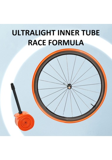 Jeemson Tpu Ultra Halka Bisiklet İç Lastik 28g 700c Yol Bisikleti 18-32c 65mm Presta Vanne Hafif Malzeme Turuncu