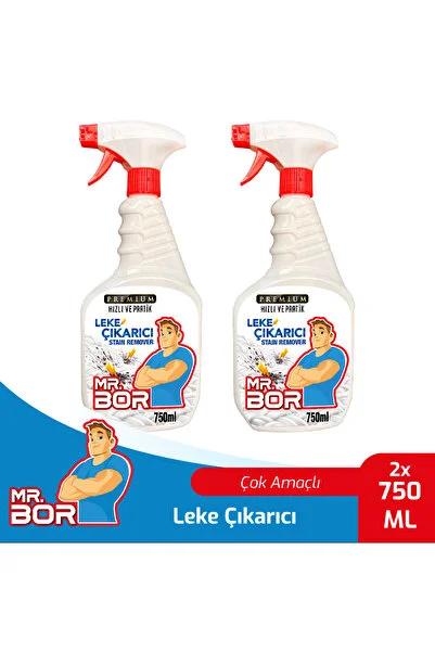 Mr.bor Premium Leke Çözücü Leke Çıkarıcı Yağ Sökücü Mutfak Temizleyici Çok Amaçlı Formül 750 Ml. X 2 Adet