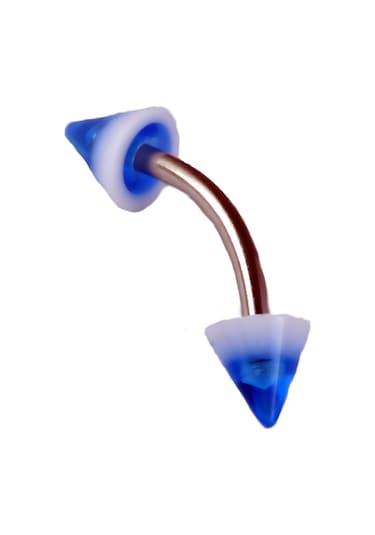 Tdgr00896 Curved Barbel Çelik Spike Piercing K7 Çok Renkli