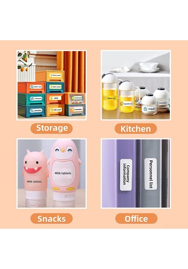 Yunboo D110 İngilizce Ev Ofis Termal Etiket Yazıcı: Taşınabilir Mini Bluetooth, Kolay Kullanım, 1 Rollü Kağıt Dahil