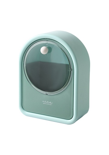 Cbtx Banyo Duvara Monte Pamuklu Çubuk Tutucu Kozmetik Saklama Kutusu Makyaj Pedleri Yeşil