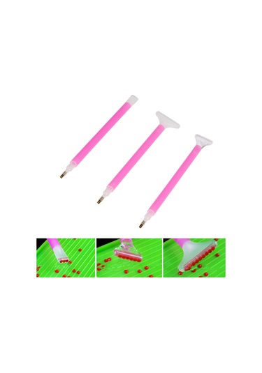 Qingmipy 11 Parçalık Elmas Boyama Seti: 3 Uçlu Kalem, 5 Yapıştırıcı, 2 Tepsi Ve Maşa İle Sanatınızı Renklendirin Diğer