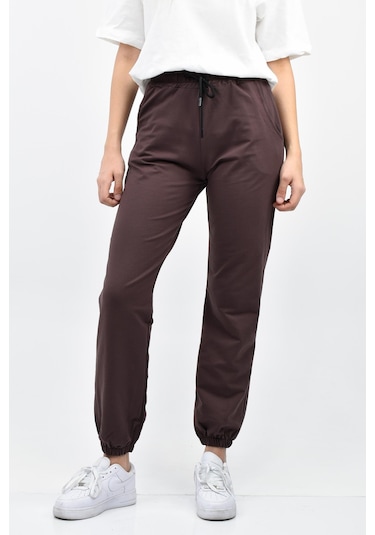 Cep Detaylı Jogger Eşofman Altı - Kahverengi Kahverengi