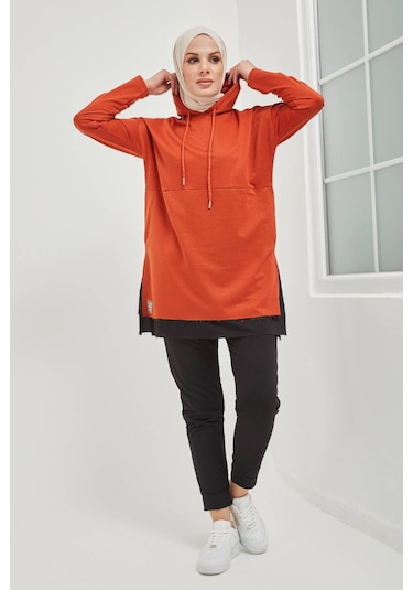 Pamuklu Tunik Pantolon  Eşofman Takım TRN2030 Kiremit