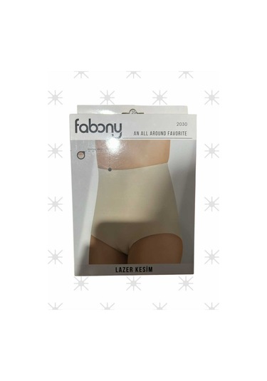 Fabony Lazer Kesim Yüksek Bel Slip Külot Korse Bej