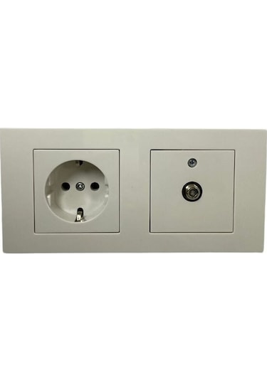 Ovivo Grano Beyaz 2'li Set Topraklı Priz Uydu Tv Prizi