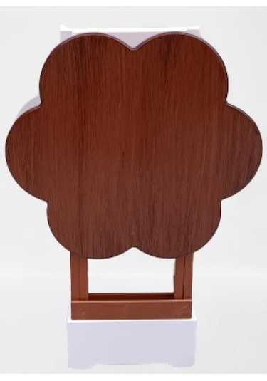 Çanta Zigon Sehpa Papatya Model İkili Ahşap Mdf Beyaz Ve Ceviz Renk Uyum Kutu Sevk El Yapım