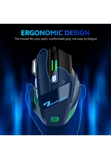 Geeksen Bajeal G7 Profesyonel Oyuncu Faresi, 3200 Dpı, 8 Milyon Tıklama Ömrü, Windows & İos Uyumlu, Siyah Optik