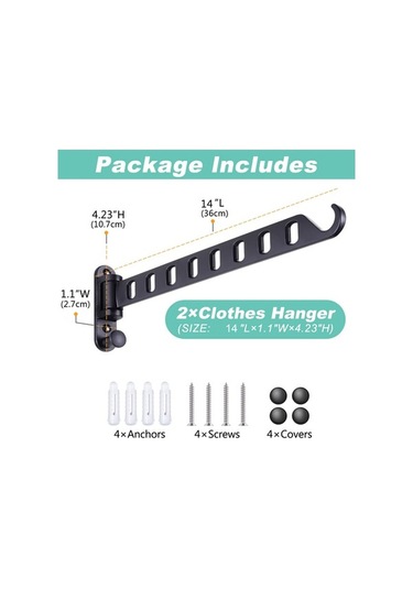 Besthome1 Alüminyum Katlanabilir 8 Delikli Çamaşır Asıcı - 2 Adet Siyah - Boşluk Tasarrufu Ev Gereci Siyah