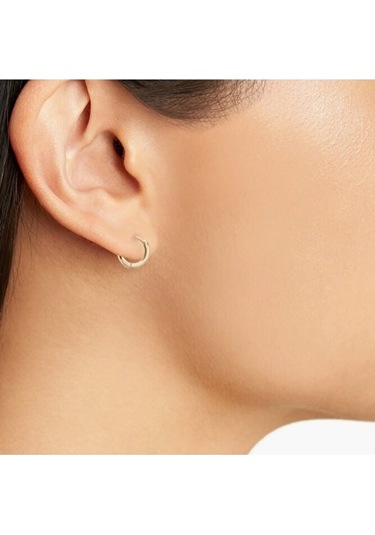 8 Mm Cerrahi Çelik Halka Küpe Gümüş Renkli Gümüş