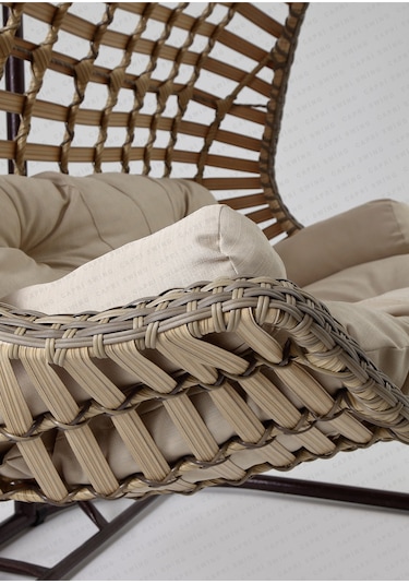 Gardenya Bahçe Capri Swing Cunda Rattan Bahçe Ve Balkon Salıncağı Açık Kahverengi