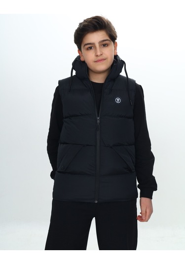 14093 Toontoy Erkek Çocuk Göğsü Armalı Şişme Yelek 14093 Siyah