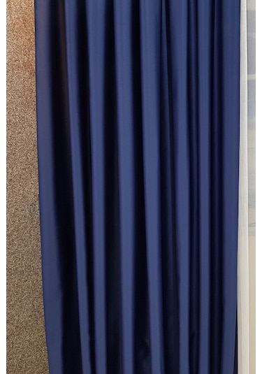Mat Saten Lacivert Fon Perde Lacivert