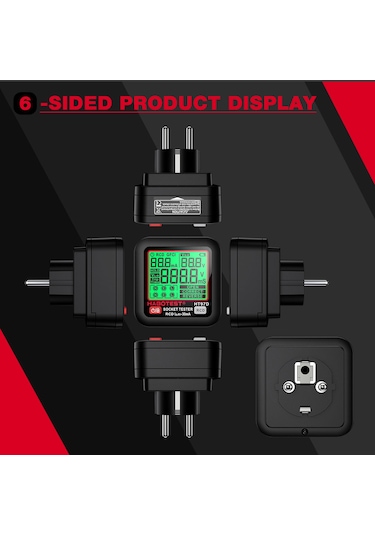 Vkemall Priz Habotest Ht97d Dijital Soket Test Cihazı Voltaj Testi Ab Fiş Soket Dedektörü Akı