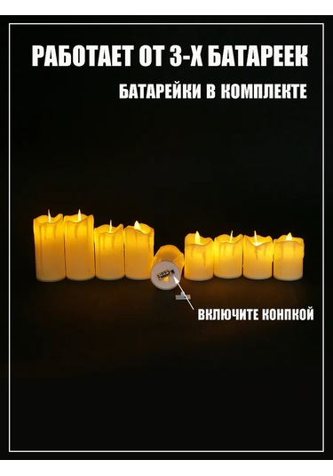 Amıkon 3'lü Led Şamdan Seti 189201319 Sütlü