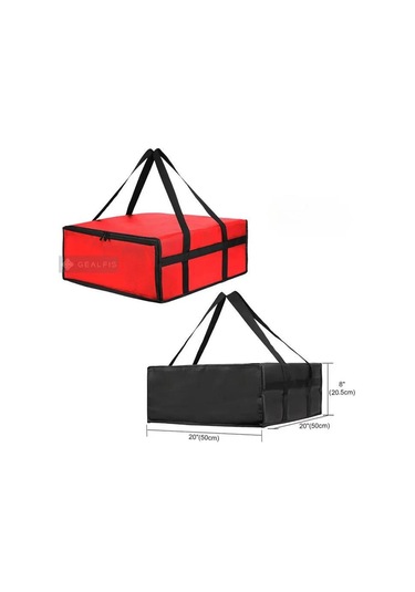 Monyee Siyah Isı Yalıtımlı Pizza Taşıma Çantası - 50x50x20.5 Cm - Lezzeti Isıtarak Taşır - Opp Paketli