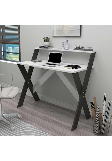 Reyo Home Enda Xayaklı Ders Çalışma Masası 50x90cm Antrasit-beyaz Antrasit - Beyaz