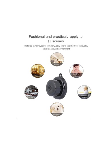 Skycity Küçük Boyutlu 1080p Hd Gündüz/gece Görüşlü Kablosuz Güvenlik Kamerası - Hareket Algılama Ve Akıllı Uyarı Özellikli Ev/ofis İzleme Kamerası