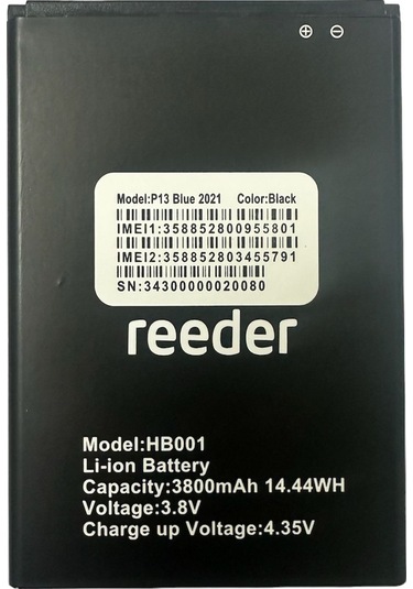 Reeder P13 Blue 2021 2022 Batarya Pil 3800 Mah