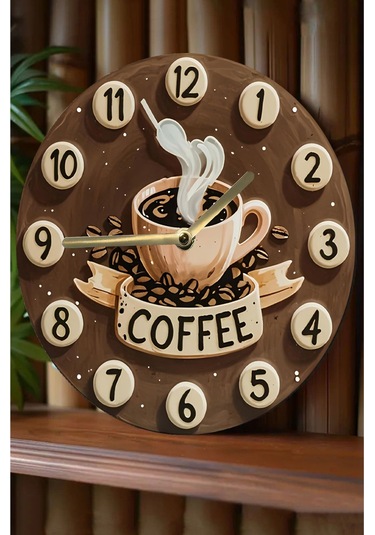 Sessiz Yuvarlak Ahşap Duvar Saati, Kuvars Hareketli 3d Görünümlü 2d Saat Sdw123 Renkli