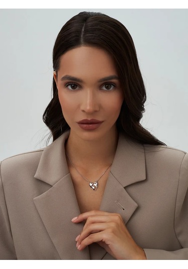 Marıola Gümüş 925 Kolye, Kalp Pandantifli Zincir 267691934 Gümüş