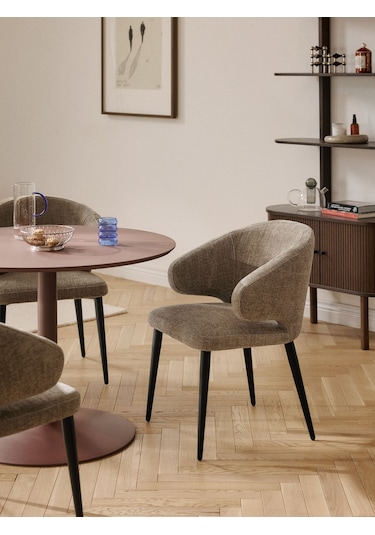 Celıa Bouclé Kollu Sandalye Midcentury Tarzında Şıklık Ve Konfor Yeşil - Siyah