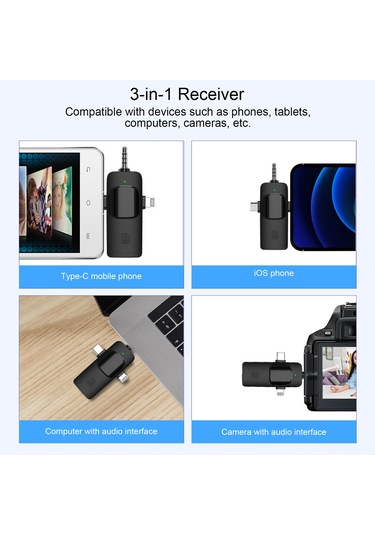 Xindoker Kablosuz Yaka Klips Mikrofonu - Gürültü Engelleme, Düşük Gecikme, Telefon/kamera Uyumlu, 360 Tüm Yönlü Ses Alıcı