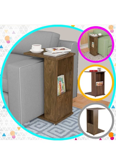 Modilayn Ata Gazetelik- Dergilik- Servis Tekerlekli C Yan Sehpa. N11.2685