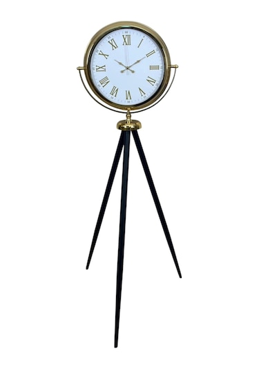 Gold Göz Alıcı Tripod Ayaklı Duvar Saati Çok Renkli