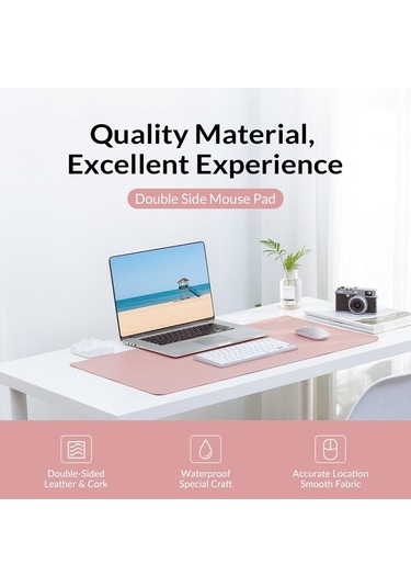 Ebitda Orıco 200x300mm Çift Taraflı Mouse Pad, Mantar + Pembe Pu, Sürtünme Gücüyle Daha Hızlı Kullanım