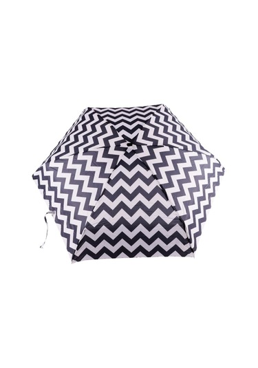 Biggdesign Moods Up Siyah Beyaz Zikzaklı Manuel Mini Şemsiye - Rüzgara Dayanıklı, Hafif, Renkli Tasarım Çok Renkli