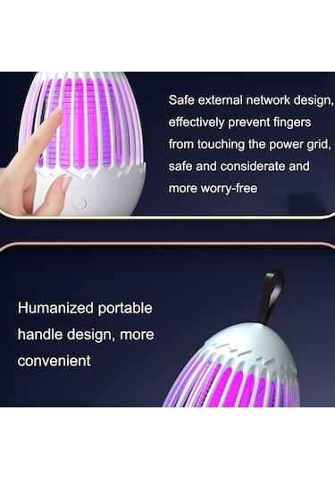Novahub L01 Elektrik Şoklu Sivrisinek Öldürücü Usb Gece Lambası Gri