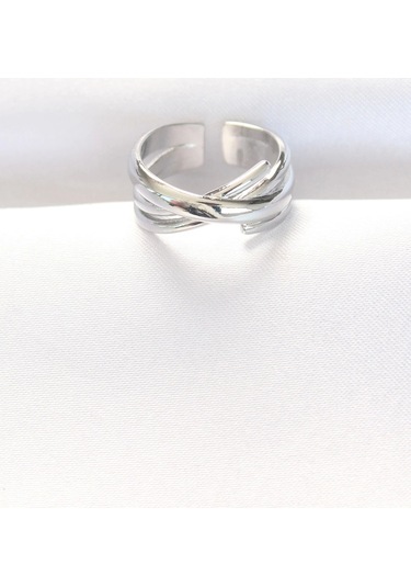 Ceylan Adam Kalın Silver Renk Ayarlanabilir Yüzük Çok Renkli