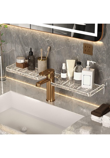 Homyl Lavabo Rafı Banyo Tezgahı Düzenleyici Sabun Fırçaları Temizlemek