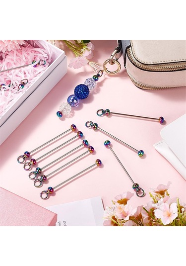 Gatherco 20 Parça Anahtarlıklar Toplu Anahtarlıklar Boncuklu Anahtarlıklar Takı Yapımı Aksesuarları Kendin Yap Boncuklu Anahtarlık Malzemeleri